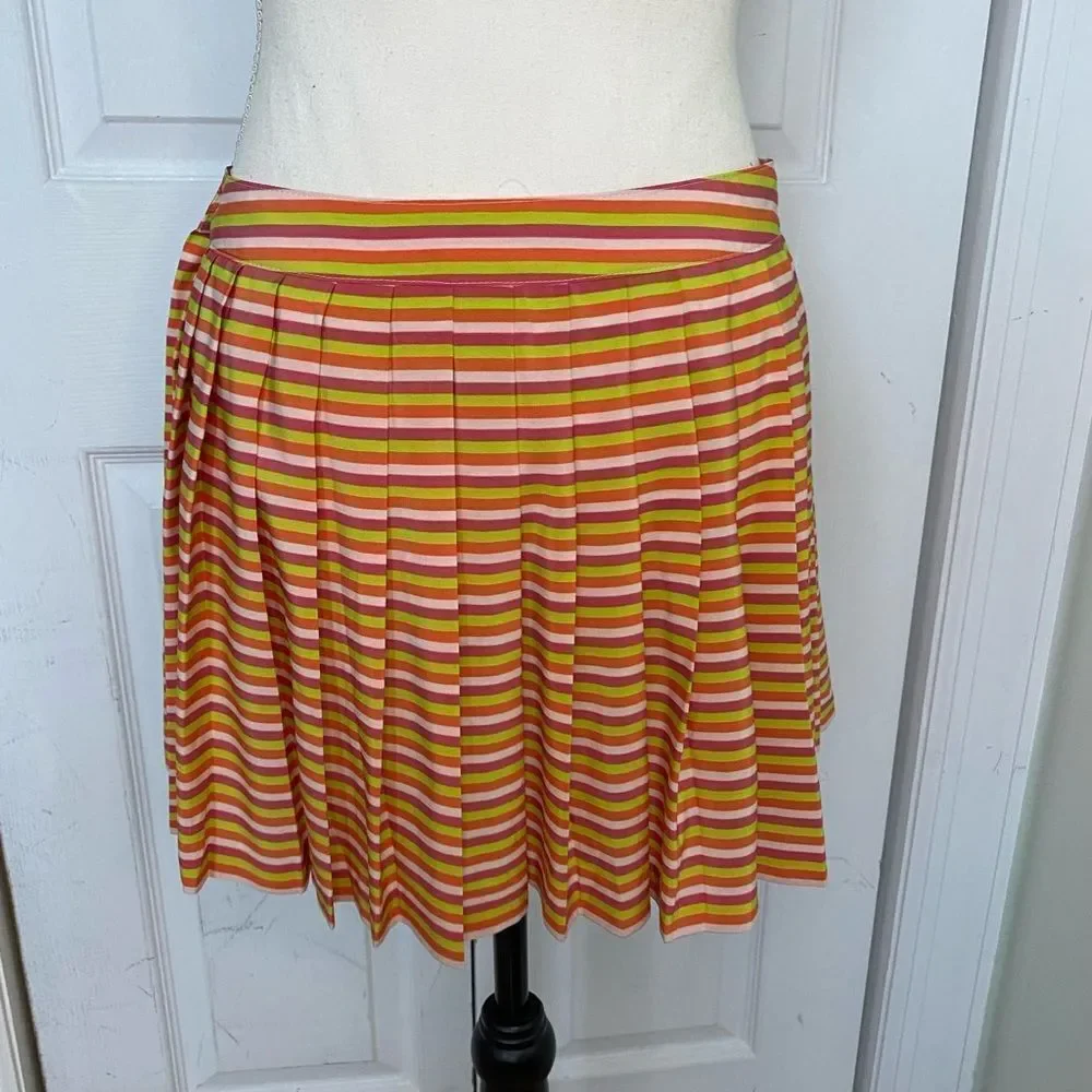 Y2K Lacoste Striped Accordion Skirt